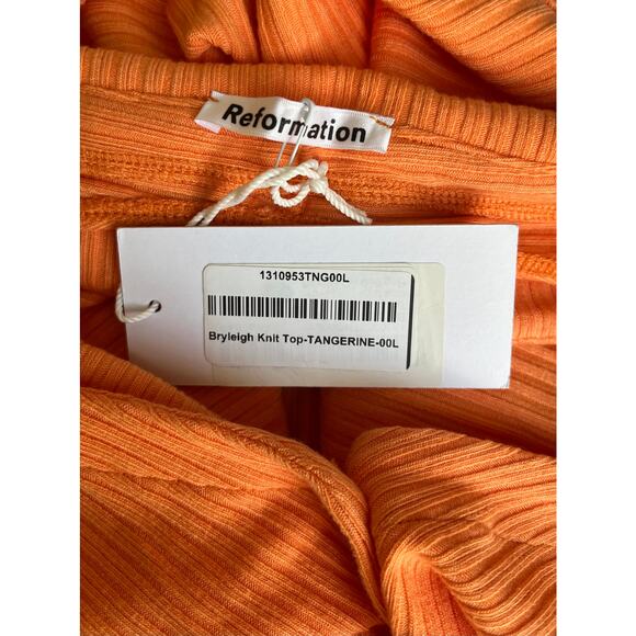 NEW NWT Reformation Bryleigh Knit Halter Top Tangerine Size Large - Picture 4 of 6